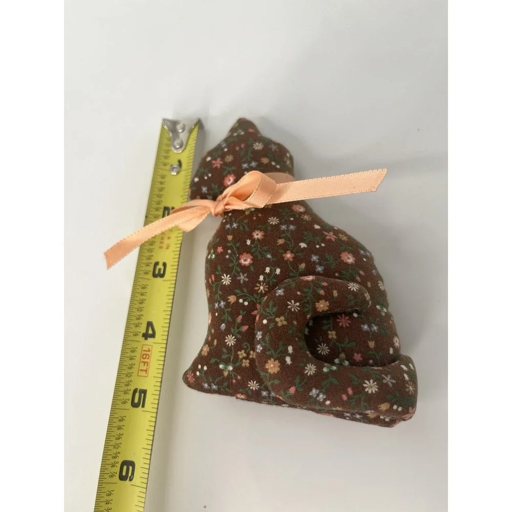 Vintage Stuffed Fabric Cat Floral Small Decor Grannycore